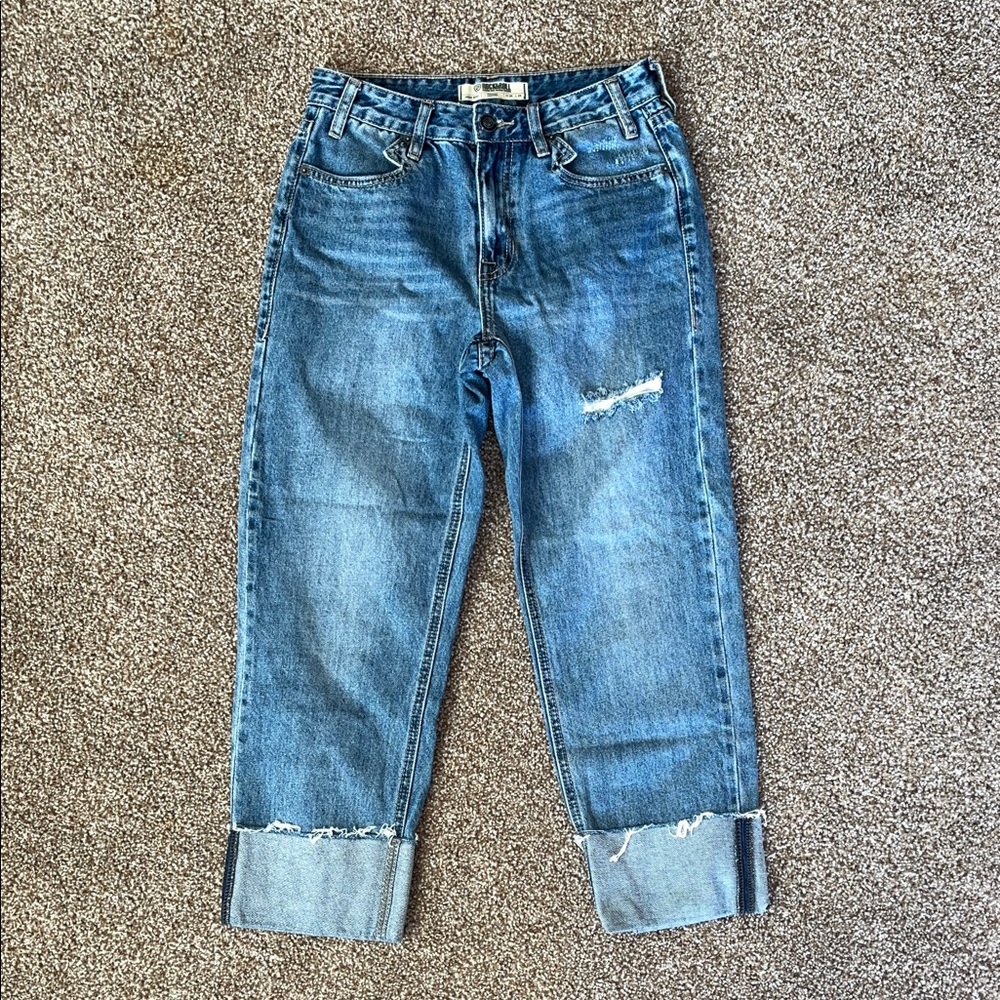ROCK & ROLL Straight Cropped High Rise Jeans 25X25